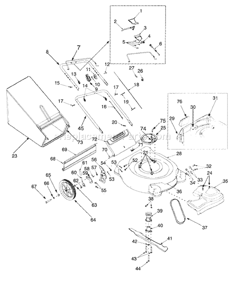 Page B Diagram and Parts List for 12A-559K402 1998 Yard Man Lawn Mower